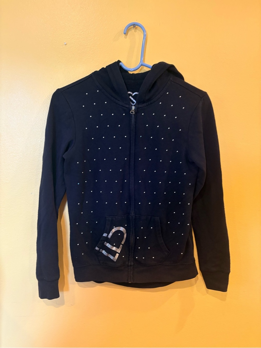 Black Hoodie with Silver Stud Detailing